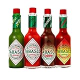 TABASCO 4er Saucen Bundle, 4*60ml, 4 Glasflaschen Chili-Sauce, 100%...