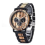 Kim Johanson Herren Holz-Edelstahl Armbanduhr *Military* in Hellbraun...