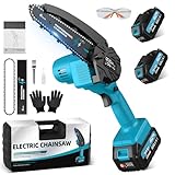Mini Kettensäge mit Akku 2x4000mAh, 6 Zoll Akku Kettensäge mit...