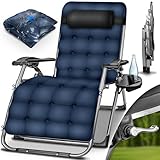 tillvex® Liegestuhl klappbar bis 200kg | Sonnenliege Gartenliege...