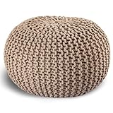 casamia Pouf Ø 55 o. 45 cm Strickhocker Sitzpouf Bodenkissen für Innen...