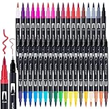 Halobios Dual Brush Pen Set, 36 Farben Pinselstifte Doppelfasermaler, Tinte...