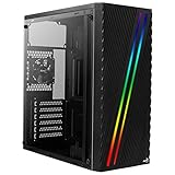 Aerocool Streak PC Gaming Case, Mid-Tower, ATX, RGB, 18 Lighting modes,...