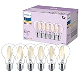Philips classic A60 LED Lampe, 60 Watt, klar, E27 Sockel, 2700 K...