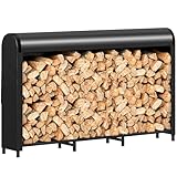 Outsunny Kaminholzregal Metall 199 x 30 x 121 cm Brennholzregal 0,6m³ mit...