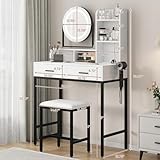 Moderner Schminktisch Mit 360° Drehbarem Spiegel – LED-Beleuchtung Mit 3...