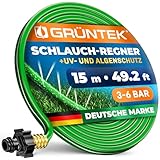 GRÜNTEK Schlauch-Regner, Sprühschlauch, Rasensprenger Gartenschlauch 15...