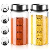TIECHI 2 Stück 200ml Gewürzgläser mit Streueinsatz, Borosilikatglas...