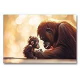 Premium Textil-Leinwand 90 x 60 cm Querformat In den Augen eines Wildtieres...