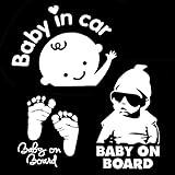 [3 Stück] Baby on Board Aufkleber Auto (Baby in Car)