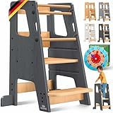 KIDIZ® Lernturm für Kinder ab 1 Jahr inkl. Lernuhr | 3-stufig...