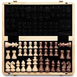 Magnetisches Schach-Set aus Holz, 38,1 cm, klappbares Brett, 7,6 cm,...