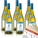 Barefoot Chardonnay, halbtrocken, sortenreines Weinpaket + VINOX Winecards...