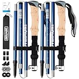 Overmont Wanderstöcke Faltbar Aluminium Ultraleicht - Verstellbar 105-125...