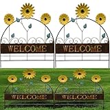 LTMWFH 2Pack Garden Fence with Sunflower Decoration,26in(H)...