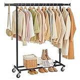 SONGMICS Kleiderständer auf Rollen, Schwerlast-Garderobenständer,...