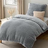 BEDSURE Flanell Bettwäsche 135x200 - Winter Bettbezug mit 1 Kissenbezüge...