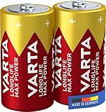 VARTA Batterien C Baby, 2 Stück, Longlife Max Power, Alkaline, 1,5V, ideal...