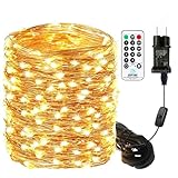 20M LED Lichterkette aus Kupferdraht 200LEDs Warmweiß Lichterkette mit...