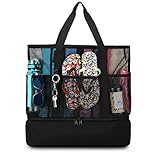 UYLIA 8 Taschen Tote Mesh Strandtasche Damen Groß Faltbare mit...