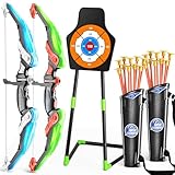 TMEI 2 Pack Bow and Arrow for Kids -Light Up Archery Toy Set -Includes 2...