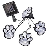 hellum solar Pfoten, led Pfoten outdoor mit 4 warmweiße LEDs, 240 cm...