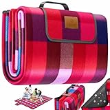 KESSER® Picknickdecke campingdecke XXL 200 x 200 cm - wärmeisoliert mit...