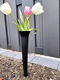 meytrade Blumenvase für Friedhof Grabvase modern grau 34cm lang Steckvase...