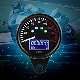 Universeller Schwarzer Motorrad-Digital-LED-LCD-Tachometer, Drehzahlmesser,...