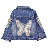 SXSHUN Mädchen Mode Jeansjacke Mit Muster Denim Jacke Übergangsjacke,...