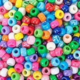 1500 Stück Perlen zum Auffädeln,I LOVE MOM DIY Pony Beads 6x9mm mit 24...