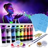 Lictin UV Bodypainting 8 Farben 6 Kinderschminke Glitzer Schminke...