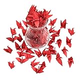 WANDIC Origami-Papier-Kraniche, handgefertigt, gefaltet, Origami-Papier,...