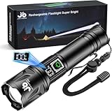 JAY-PARK Taschenlampe 500000 Lumen Aufladbare 5000 mAh mit LCD-Display und...