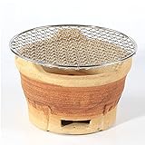 MITLOW Tragbarer Holzkohlegrill, Runder Töpfertonofen Mit...