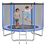 VEVOR Outdoor Trampolin Bodentrampolin 244 x 244 cm mit Sicherheitsnetz &...
