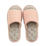 Oniphia Unisex Washable Cotton Open-Toe Home Slippers Breathable Indoor...