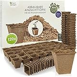 OwnGrown Abbaubare Anzuchttöpfe eckig: 120x Premium Anzucht Topf aus...