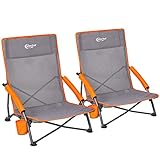 Portal Strandstuhl klappbar leicht Campingstuhl faltbar 150KG niedrig...