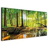 B&D XXL - Akustikbild Wald 225x90 cm 5 tlg Bilder Akustikschaum...