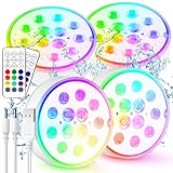 Czemo Unterwasser Licht Wiederaufladbar LED Poolbeleuchtung mit Magnet...