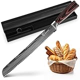 KUOGAS Brotmesser mit Wellenschliff 26 cm aus hochwertigem rostfreiem...