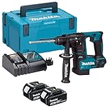 Makita Bohrhammer Brushless 2 Funktionen mit 2 Akkus - Schwarz / Blau - 18...