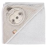 Fehn Kapuzenbadetuch Faultier – Bade-Poncho aus Frottee mit Kapuze und...