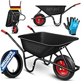 MASKO® Schubkarre Bauschubkarre Gartenschubkarre 100 Liter 250kg...