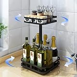 YunNasi Gewürzregal Drehbar 2 Etagen Schwarz Lazy Susan Küchenregal...
