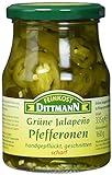 Feinkost Dittmann Grüne Jalapeño-Peperoni, in Ringe geschnitten Glas, 6er...