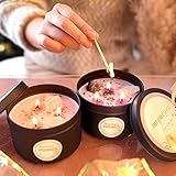 Inspireyes 3 Docht Kerze groß 19 oz, Heilkristall Kerzen Set, Soja...