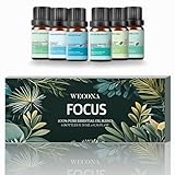 Wecona Ätherische Öle Set Fokus – 6x10ml Ätherisches Öl für Diffuser...