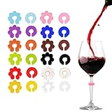 Dreamil 24 Stücke Bunte Silikon Glasmarkierer, Wiederverwendbare...